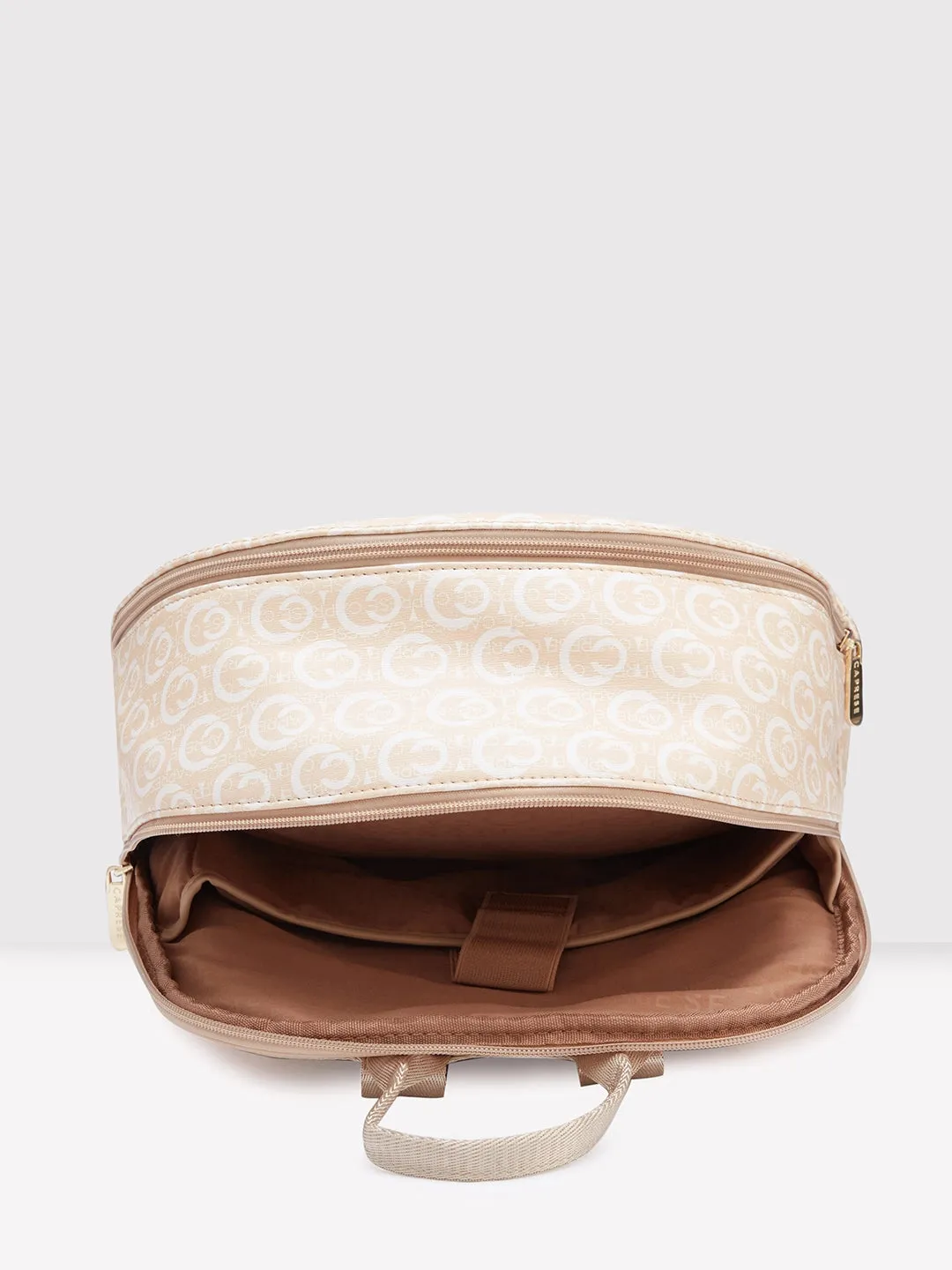 Caprese Cleo Laptop Backpack Large Beige
