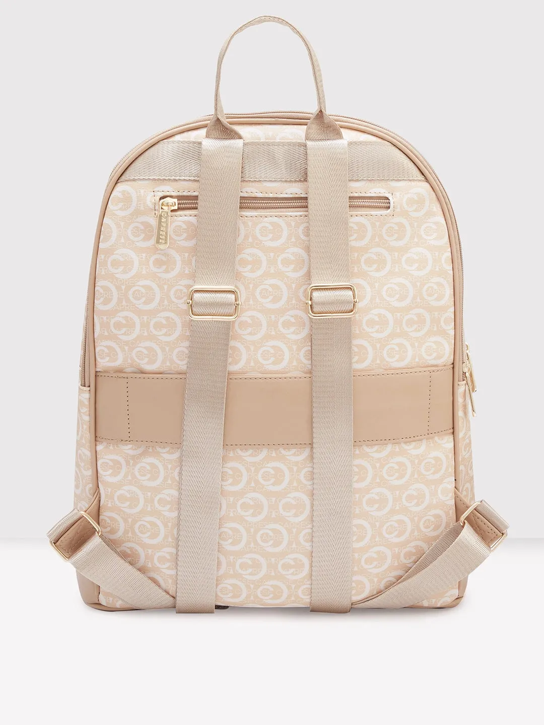 Caprese Cleo Laptop Backpack Large Beige