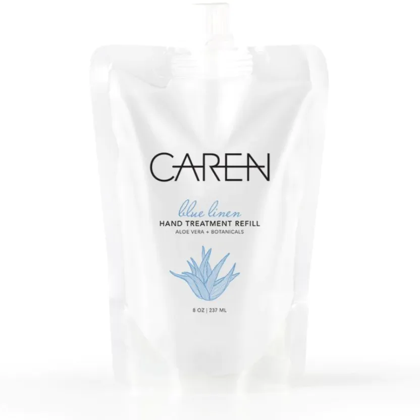 Caren Blue Linen 8oz Lotion Refill Pouch