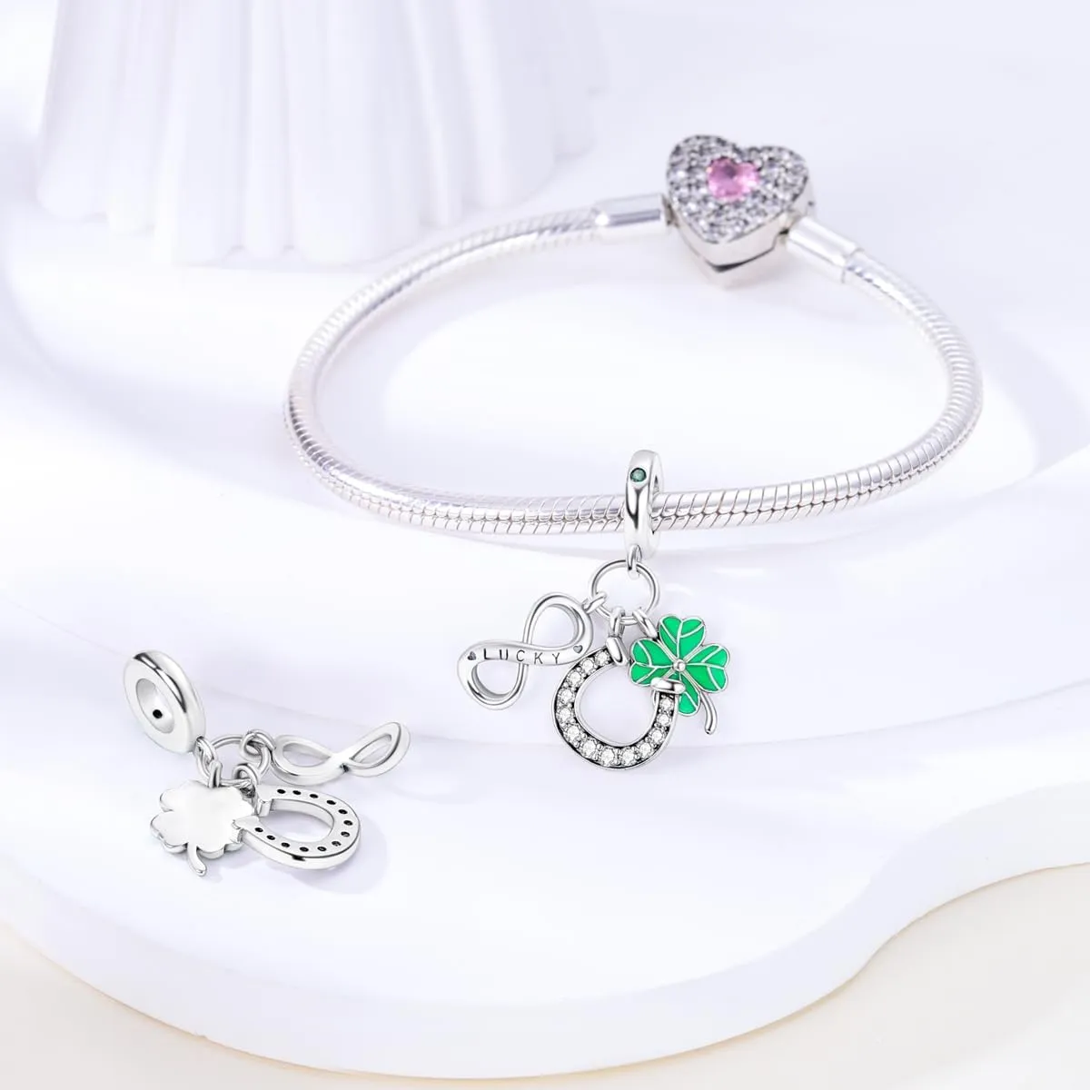 Charms Compatible with Pandora Bracelets, Sterling Silver Dangle Charms for Bracelets Necklaces Heart Butterfly Animal Travel Sunflower Moon Tree Kawaii Kitty Cute Cat Pendants Bead DIY Charm
