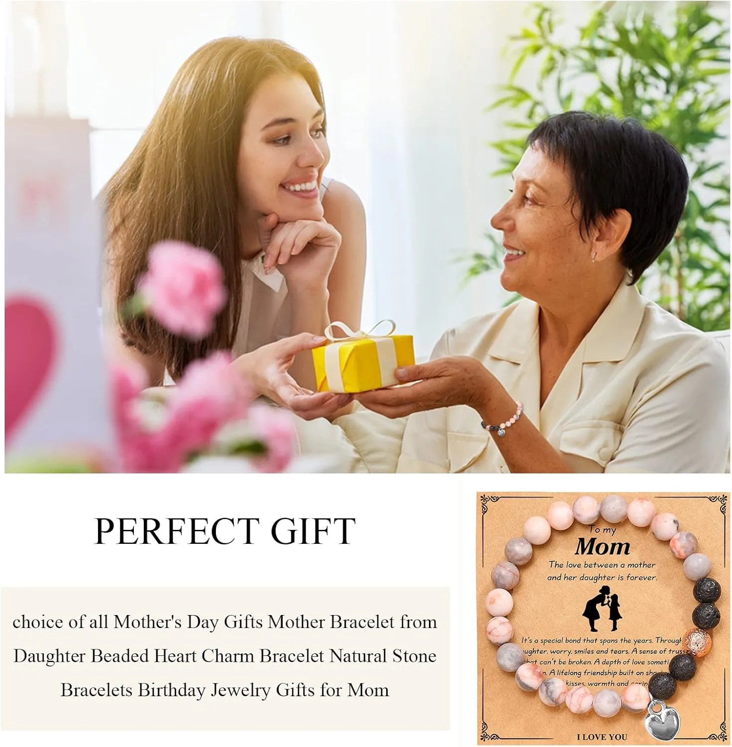 choice of all Mother Daughter Bracelets Mothers Day Gifts for Mom from Daughter Mommy and Me Matching Heart Valentine's Day Mother's Day Gifts for Mom Daughter