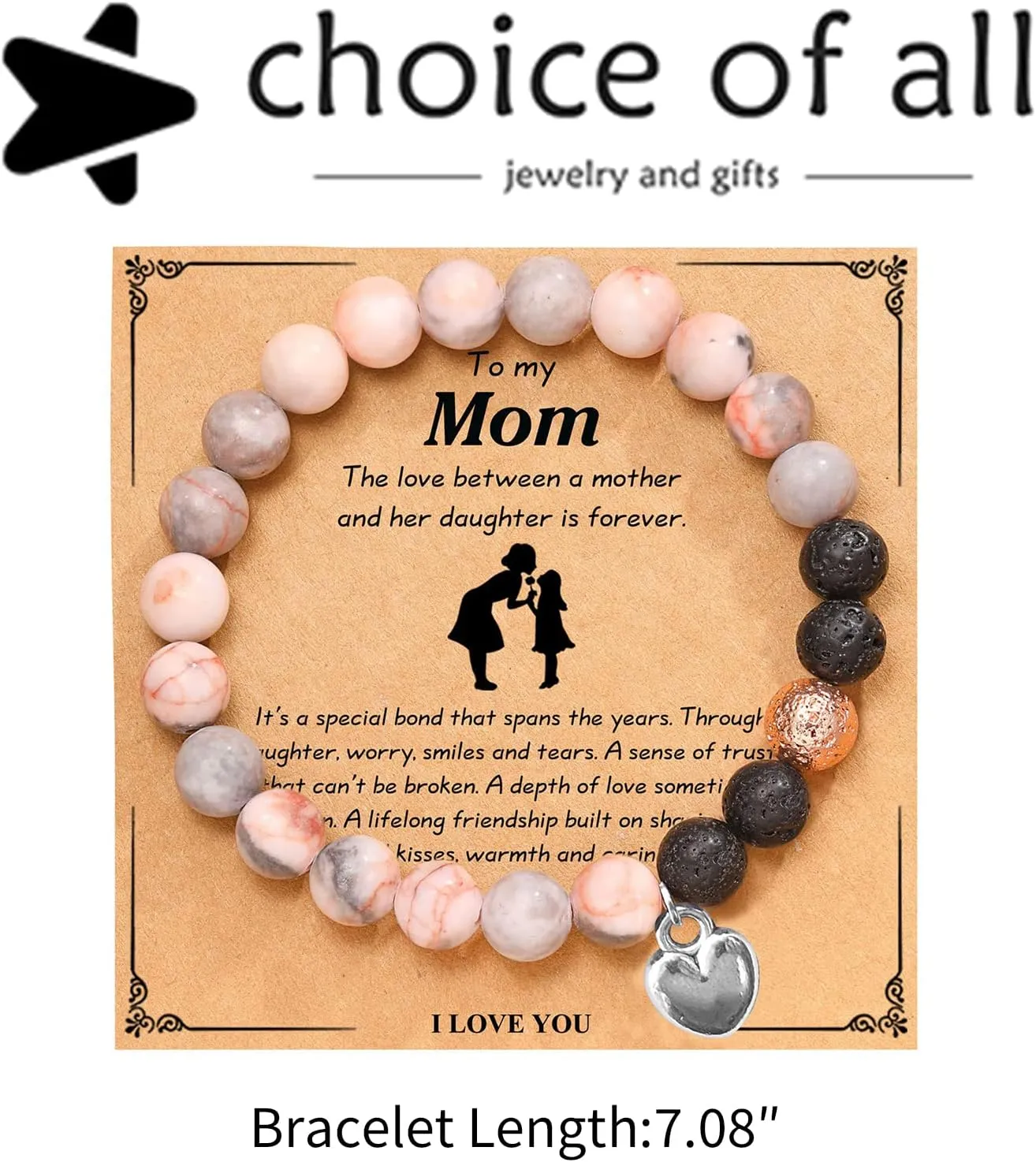 choice of all Mother Daughter Bracelets Mothers Day Gifts for Mom from Daughter Mommy and Me Matching Heart Valentine's Day Mother's Day Gifts for Mom Daughter