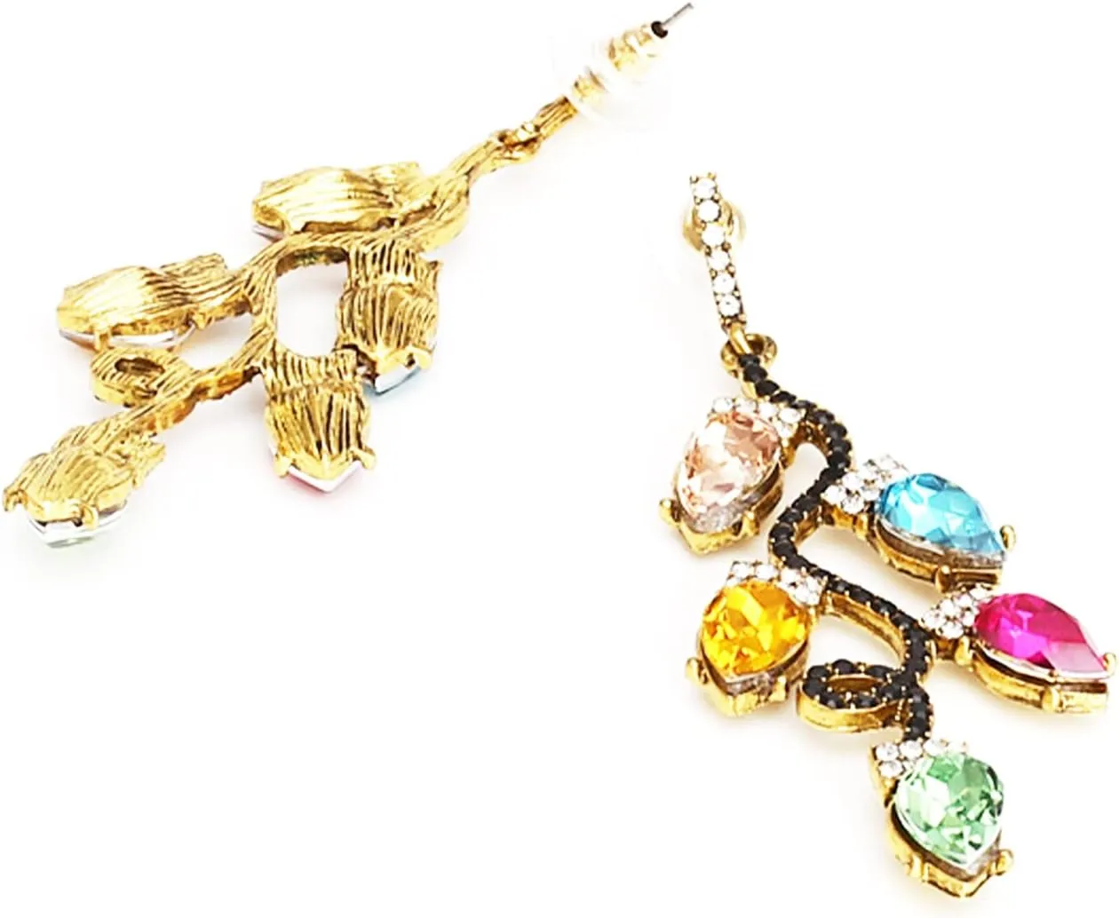 Christmas Earrings for Women Colorful Crystal Bulb Candy Cane Bow Dangle Earrings Holiday Christmas Gift Xmas Light Earrings Jewelry