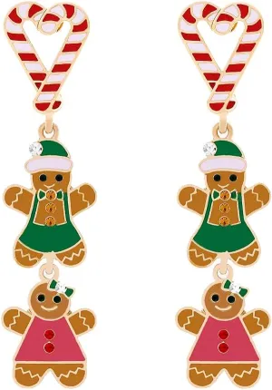 Christmas Earrings for Women Cute Gingerbread Man Studs Christmas Tree Reindeer Dangle Drop Earrings hypoallergenic Party Festival Holiday Jewelry Gift