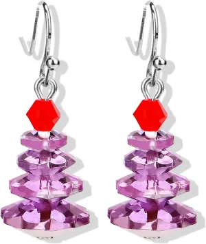 Christmas Earrings for Women Pink Christmas Tree Earrings Christmas Santa Claus Elk Bowknot Bell Dangle Earrings Holiday Earrings Trendy Stuff Christmas Gift 2024