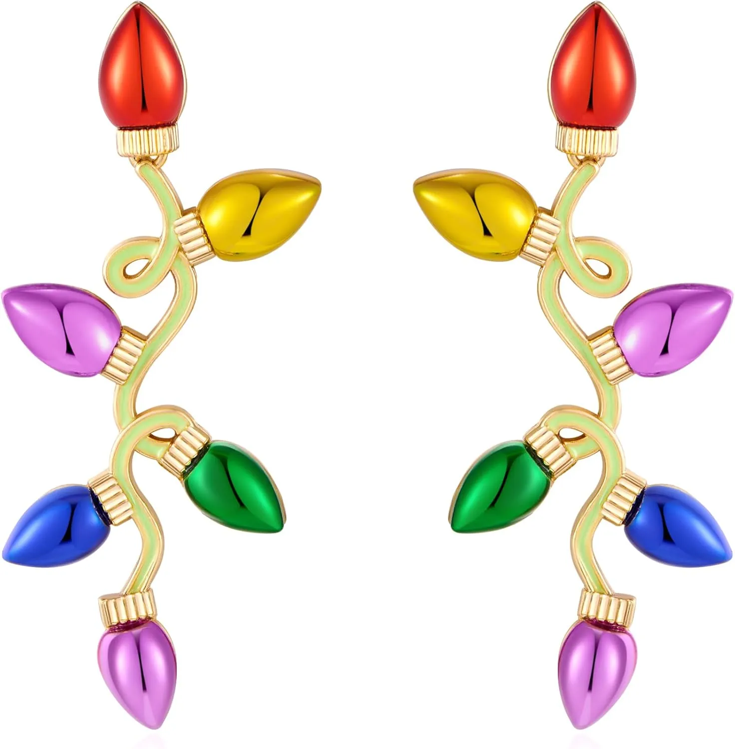 Christmas Earrings for Women Rhinestone Chritsmas Tree, Snowflake, Wreath, Colorful Light Bulb, Deer Earrings Holiday Festival Costume Jewelry