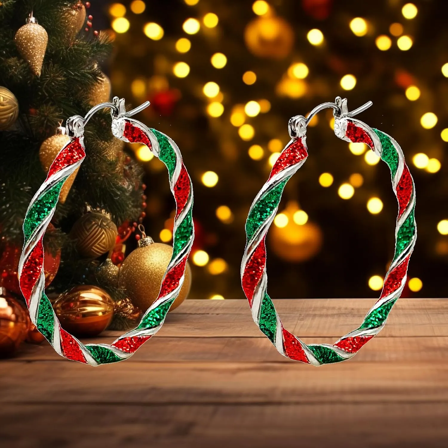 Christmas Earrings for Women,Christmas Tree Santa Bulb Bell Drop Dangle Earrings Sparkling Christmas Theme Earrings Handmade Xmas Festive Jewelry