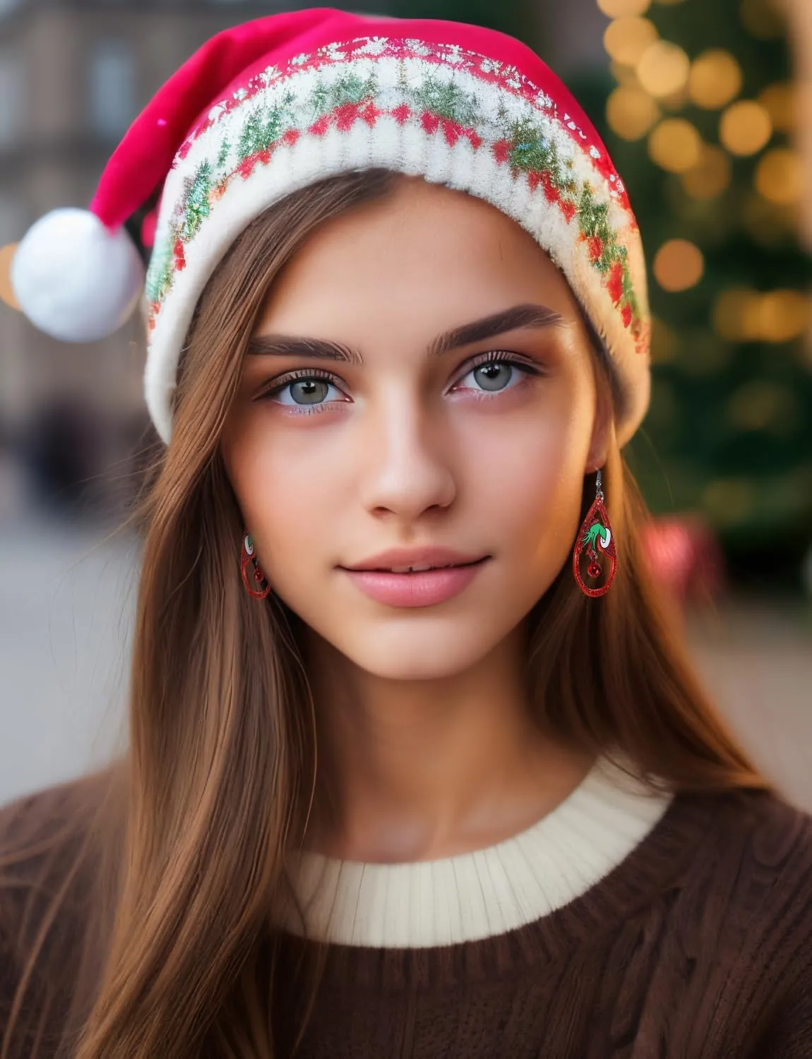 Christmas Red White Green Earrings Gift Holiday Earrings for Women
