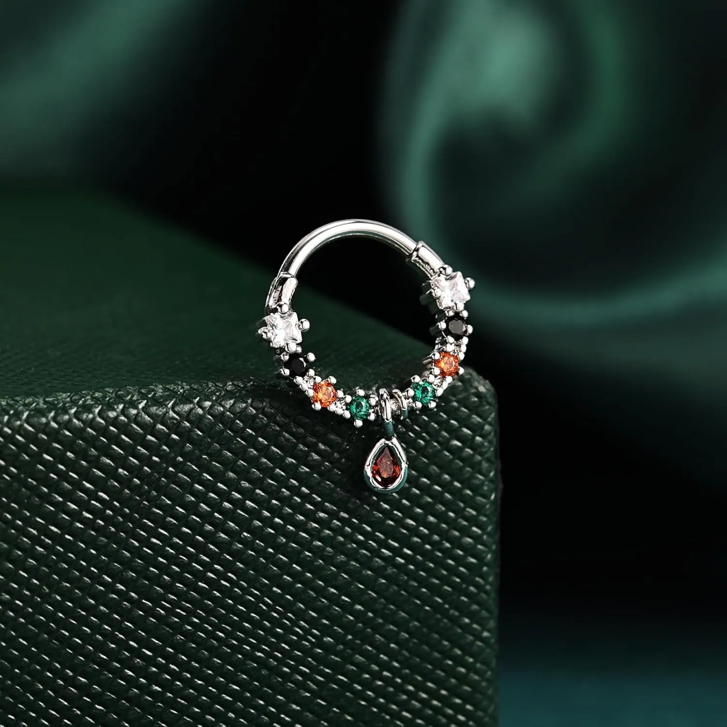 Christmas Septum Rings 16G Surgical Steel 316L Jewelry with Festive Hat Design Dainty Helix and Daith Earrings for Men and Women Perfect Christmas Nose Rings