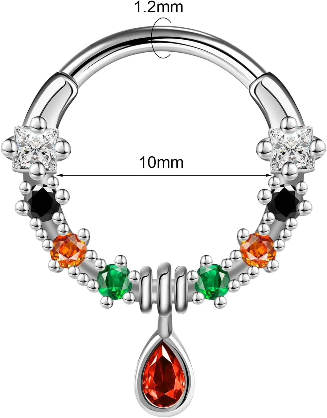 Christmas Septum Rings 16G Surgical Steel 316L Jewelry with Festive Hat Design Dainty Helix and Daith Earrings for Men and Women Perfect Christmas Nose Rings