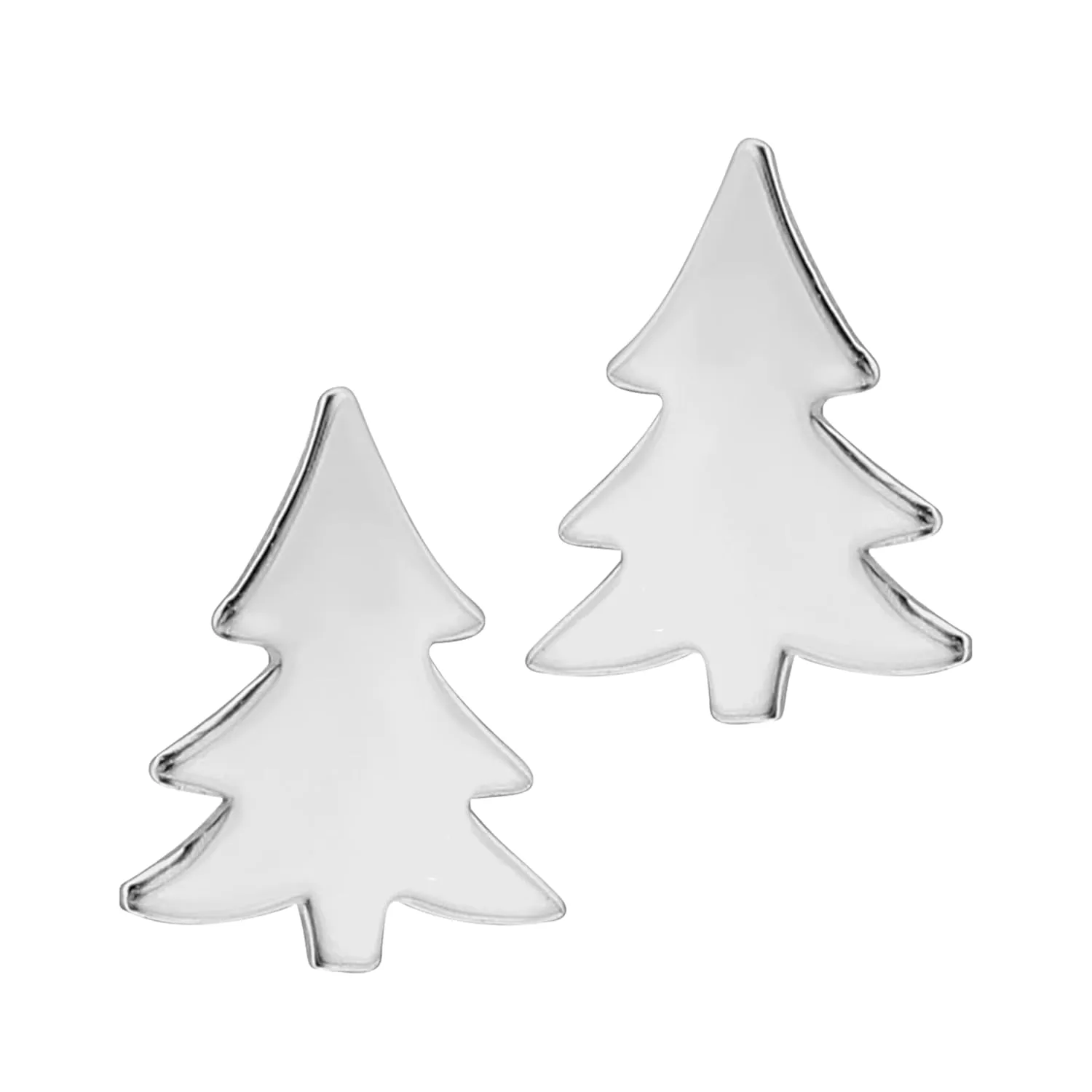 Christmas Tree Stud Earrings | Sterling Silver Holiday Post Earrings for Women and Girls