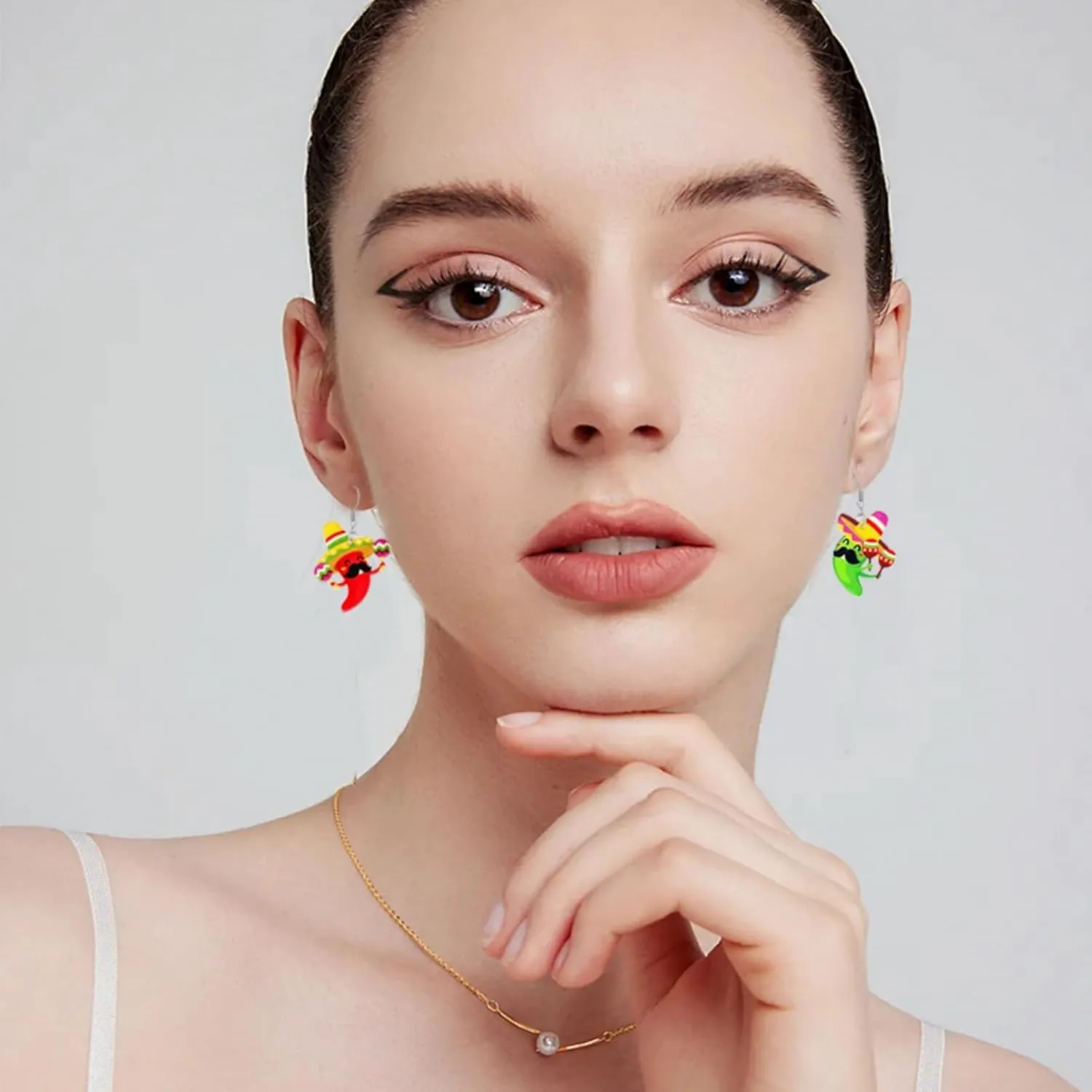 Cinco De Mayo Earrings for Women Colorful Fiesta Avocado Cactus Horse Chili Pepper Earrings Mexican Themed Statement Earring Fiesta Jewelry Gift