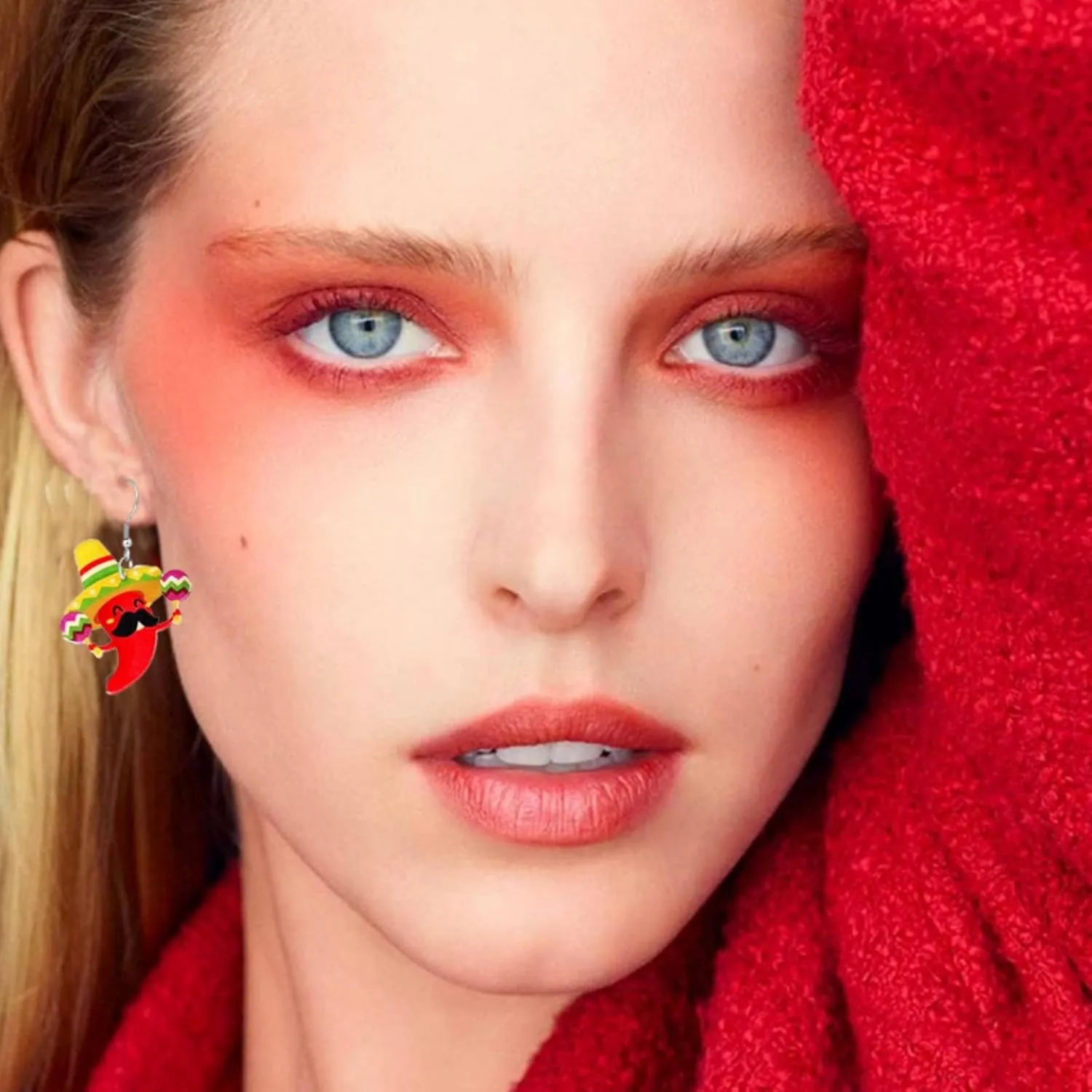 Cinco De Mayo Earrings for Women Colorful Fiesta Avocado Cactus Horse Chili Pepper Earrings Mexican Themed Statement Earring Fiesta Jewelry Gift