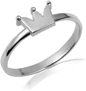 Claddagh Gold 925 Sterling Silver 2.1 mm Royal Crown Finger Ring Imperial Crown Band Statement Ring for Women, Available in Sizes 4-12