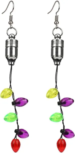 Classic LED Light Bulbs Dangle Hook Long Earrings for Women Colored Bulb Lights Up Glow In The Dark Tassel Drop Huggie Hoops Earring Fashion Festive Party Decoration Supplies Jewelry Gifts Christmas Birthday
