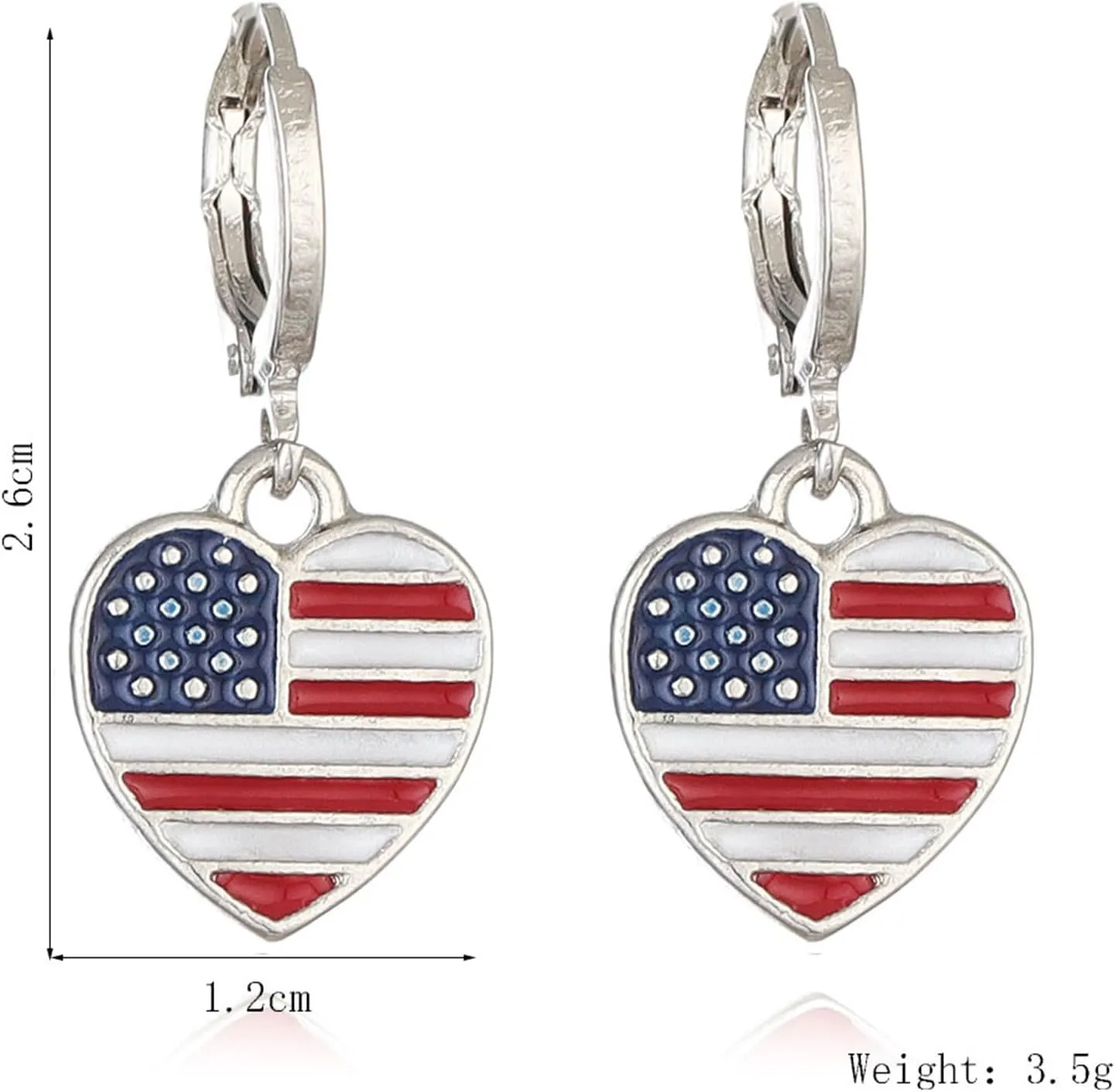 coadipress American USA Flag Earrings for Women Patriotic Red White Blue Flip Flop Sandal Cubic Zircon Dangle Drop Earrings, 4th of July Independence Day Gift