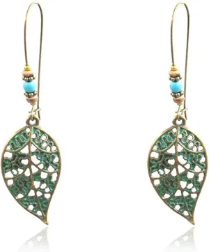 Coadipress Turquoise Bohemian Dangle Earrings for Women - Dainty Vintage Spiral Drop Earrings, Handmade Western Style Statement Jewelry Gifts