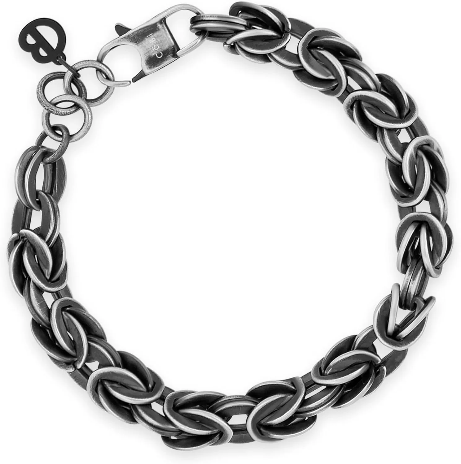COBI 316L Stainless Steel Bracelets for Men, Thick Thin Cuban Link Chain, Blue Black Grey Beaded Stone, Premium Leather Jewelry with Totem, Franco Chain, Hip Hop Punk Style, Ideal Gift, 7 8 9 Inch