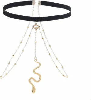 COLORFUL BLING Snake Leg Chain Thigh Chain Gold Silver Color Snake Body Chain Boho Snake Leg Chain Jewelry for Women Teen Girls