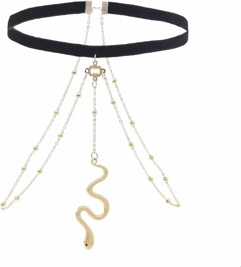 COLORFUL BLING Snake Leg Chain Thigh Chain Gold Silver Color Snake Body Chain Boho Snake Leg Chain Jewelry for Women Teen Girls