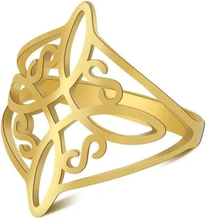 COLORFUL BLING Witches Knot Ring Stainless Steel Irish Celtic Love Knot Ring Witchcraft Amulet Wiccan Jewelry