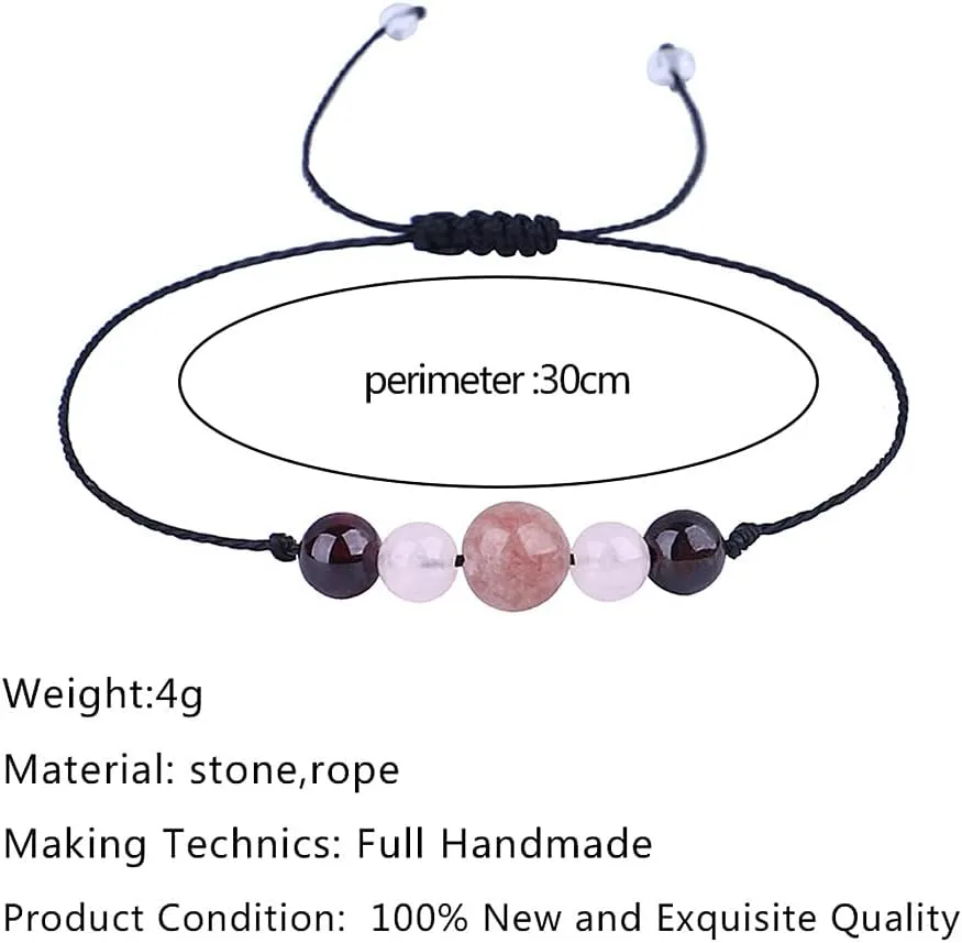 Colorful Dainty Bead Bracelet for Women Ladies,Charming Multicolor Crystal Wax Thread Bangles,Aesthetic Birthday Jewelry Gift for Friends