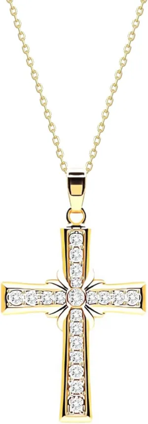 Cross Necklaces For Women Dainty 14K Gold Plated Crucifix Pendants Religious Gold Plated Jewelry - Valentines's Day Gifts For Her
