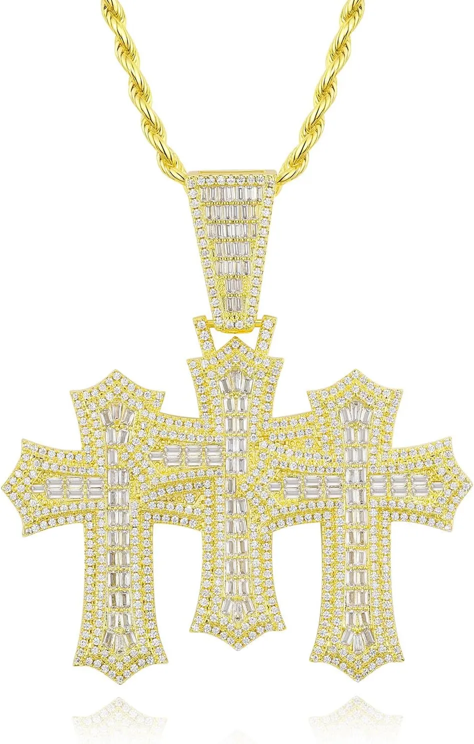 Cuban Link Chain for Men Cuban Link Chainmens Cuban Link Chain Stylish Moissanite & Gold Men's Cuban Link Chain Pendant - Perfect Hip Hop Iced Out Jewelry for Men