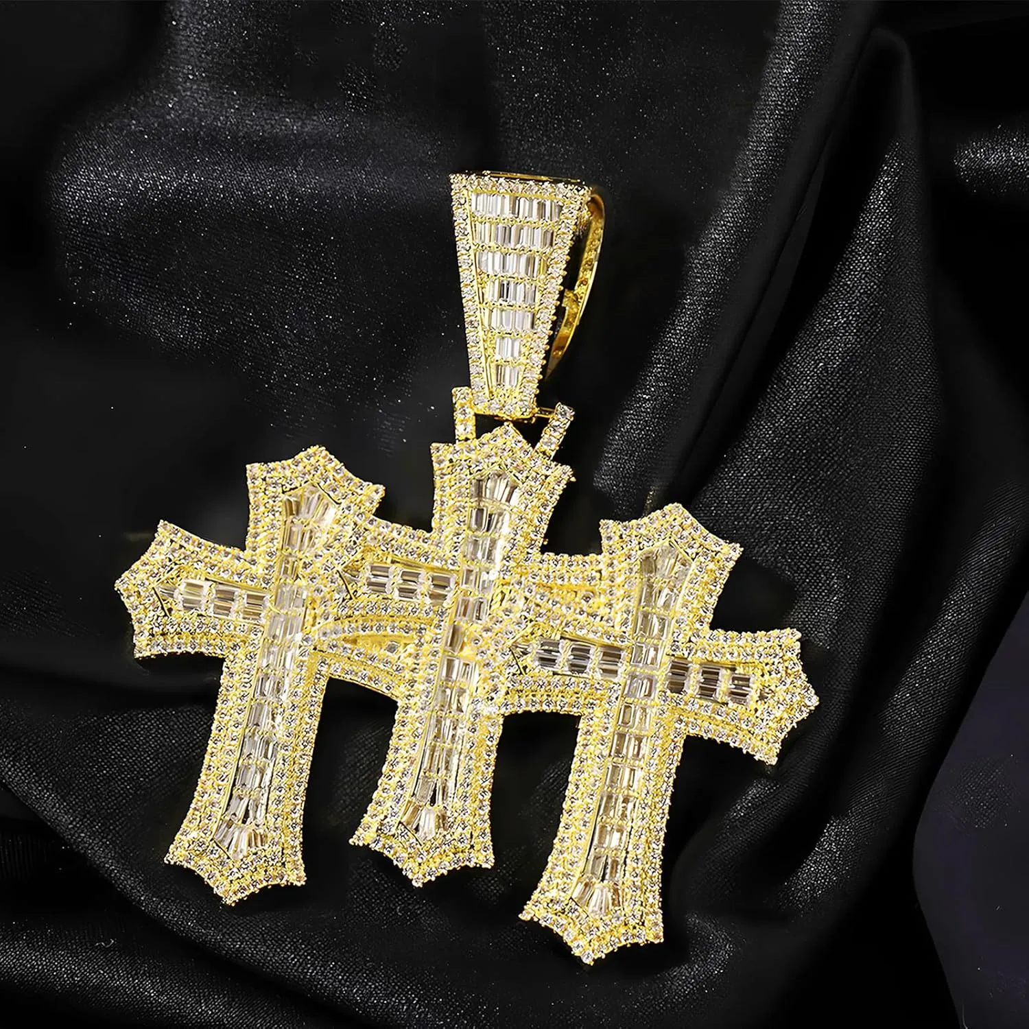 Cuban Link Chain for Men Cuban Link Chainmens Cuban Link Chain Stylish Moissanite & Gold Men's Cuban Link Chain Pendant - Perfect Hip Hop Iced Out Jewelry for Men