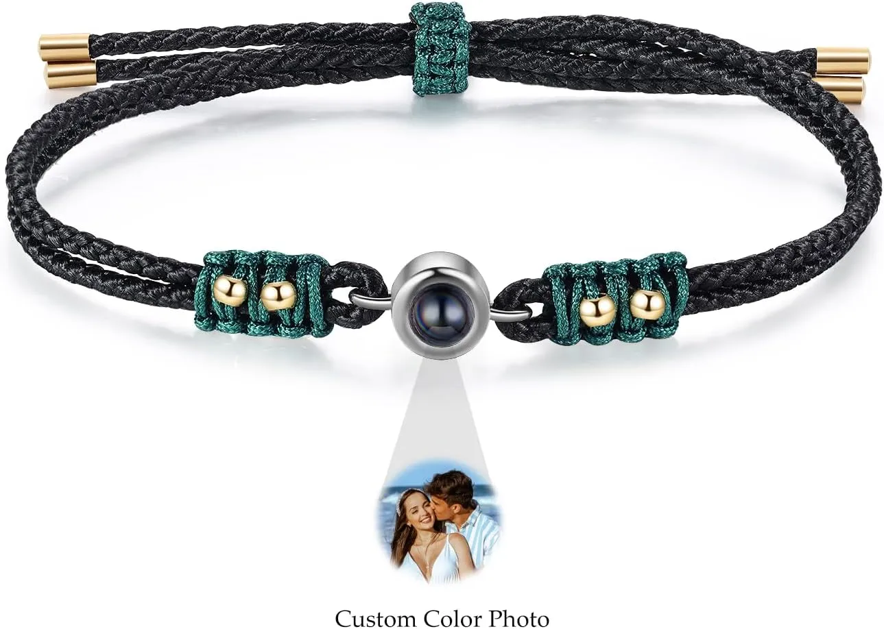 Custom Bracelets with Picture Inside, Personalized Photo Projection Bracelet, Picture Bracelet Personalized Photo, Memorial Gifts for Women Men