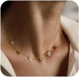 Custom Name Necklace for Women - Personalized Initial Necklace - Multi-Letter Choker - Customized Name Necklace Personalized Jewelry Gift