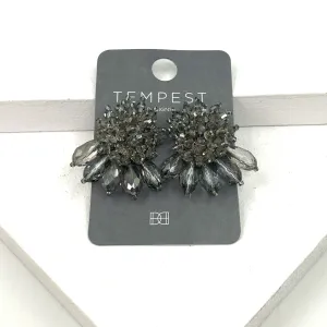 Cut glass beads stud earrings