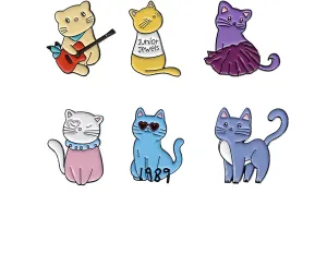 Cute Enamel Pins for Backpacks - Cartoon Lapel Pins - Purple Cat Anime brooch pins for Women Charming