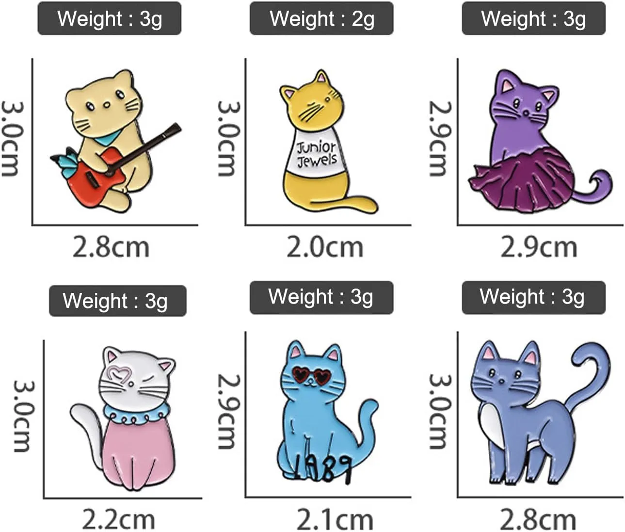 Cute Enamel Pins for Backpacks - Cartoon Lapel Pins - Purple Cat Anime brooch pins for Women Charming