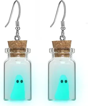 Cute Ghost Halloween Necklace For Women Men, Spooky Bat Witch Hat Orange Pumpkin Cool Pendant Acrylic Charm Choker Necklace Party Costume Jewelry Gift