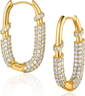 DREMMY STUDIOS Gold Dainty Huggie Hoop Earrings 18K Gold Plated Exquisite Open Tassel Dangle Charm Drop Sleeper Geometric Cross Coin Star Heart White CZ Simple Hypoallergenic Earrings for Women