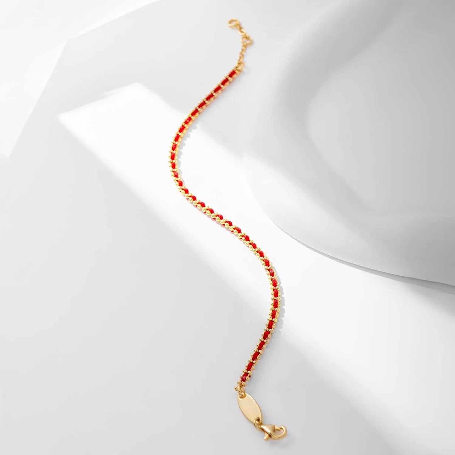 Dual Chain Bracelet for Women 18K Gold Plated Adjustable Bead Chain with Elegant String Stylish Handwoven Accessory for Gifts or Daily Wear