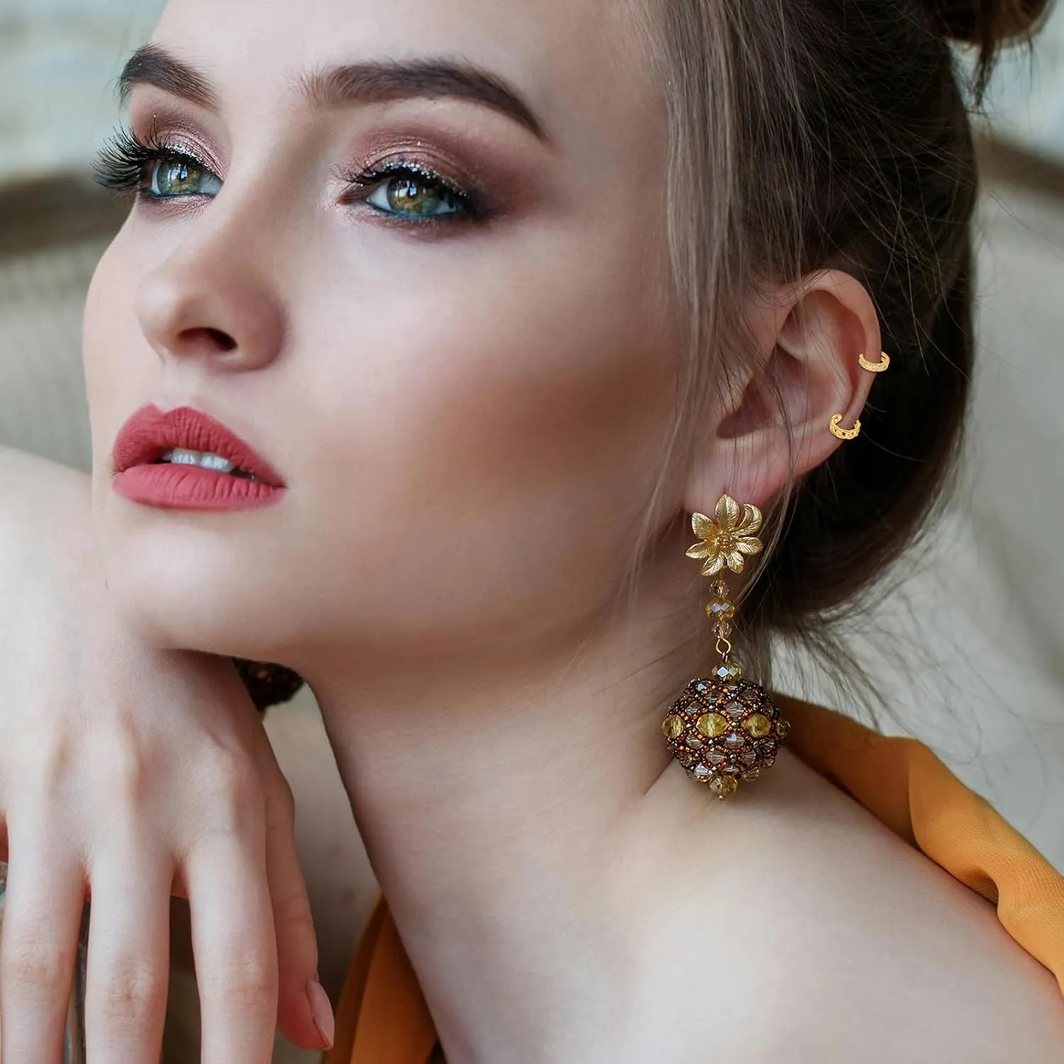 Ear Cuff Earrings for Women, Cuff Hoop Earrings Non Piercing, Cubic Zirconia Huggie Ear Cuff 14K Gold Plated Earrings, Clip On Cartilage Cuff Earrings