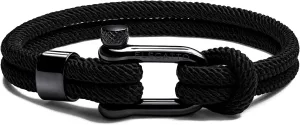 Elegatto Alchor Platinum Rope Bracelet for Men | Premium Nylon Marine Cord with Silver Polished Stainless Steel Shackle Closure | Waterproof and Fade-Resistant | Mens Designer Bracelets