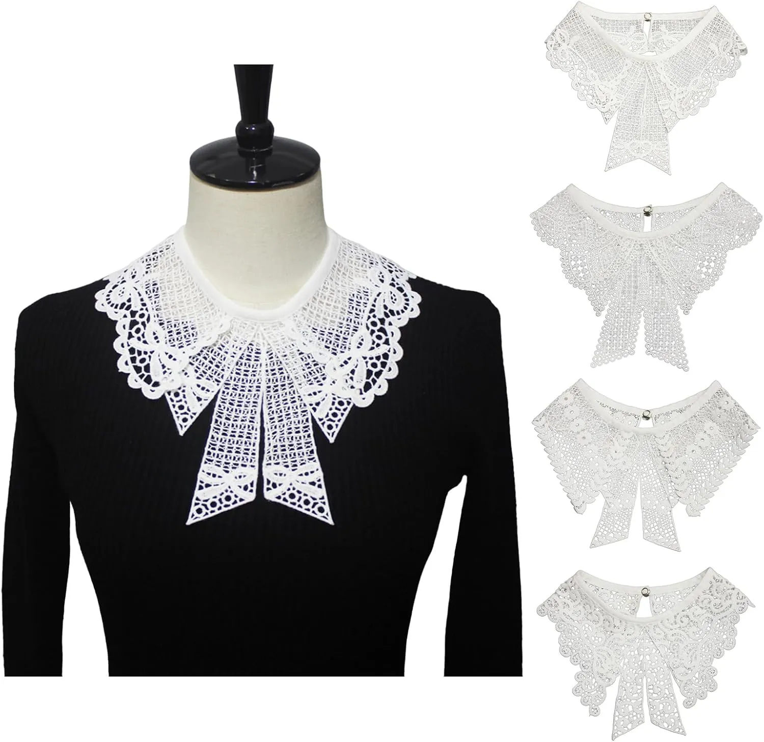 Embroidered Lace Detachable Collar Versatile Lace Bowknot Bowtie Neckline Decoration Shawl Necklace For Women And Girls