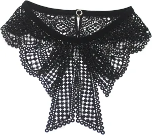 Embroidered Lace Detachable Collar Versatile Lace Bowknot Bowtie Neckline Decoration Shawl Necklace For Women And Girls