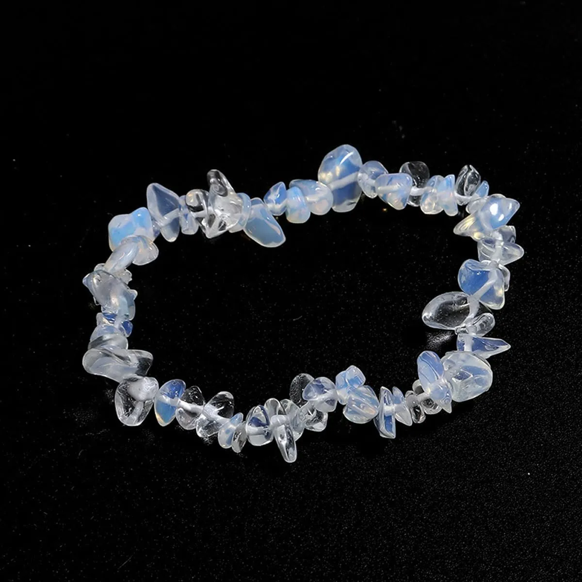 Erliway Crystals Stretch Bracelet Irregular Beads Stretch Bracelet Healing Crystals Chips Bracelet Natural Gemstone Bracelets for Women Jewelry Reiki Meditation