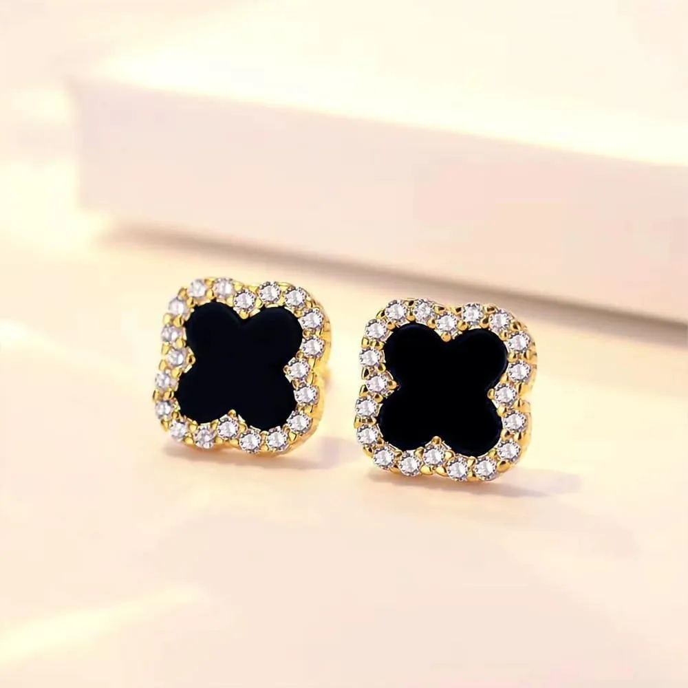 exquisite crown cuffs adorned with diamonds, four leaf flower earrings for women, cubic zirconia pentagonal star earrings, Thanksgiving birthday, and various holiday gifts