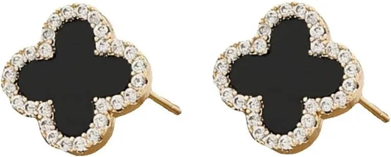 exquisite crown cuffs adorned with diamonds, four leaf flower earrings for women, cubic zirconia pentagonal star earrings, Thanksgiving birthday, and various holiday gifts