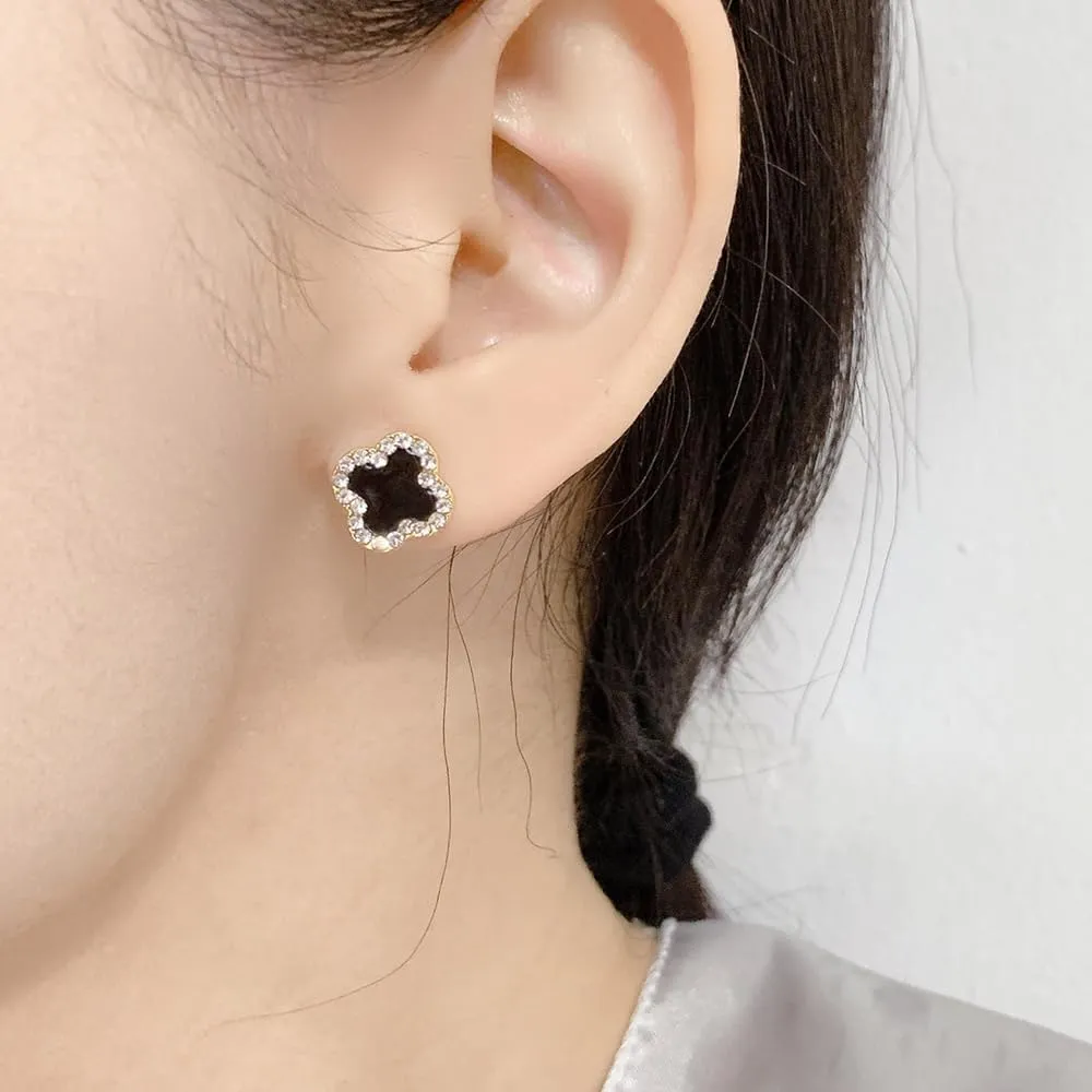 exquisite crown cuffs adorned with diamonds, four leaf flower earrings for women, cubic zirconia pentagonal star earrings, Thanksgiving birthday, and various holiday gifts