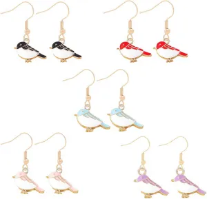 Exquisite Enamel 5 Pair Earhook Women's Pendant Earrings, Ocean, Animal, Cross Set, Suitable for Women Earrings, Birthday Jewelry Gifts