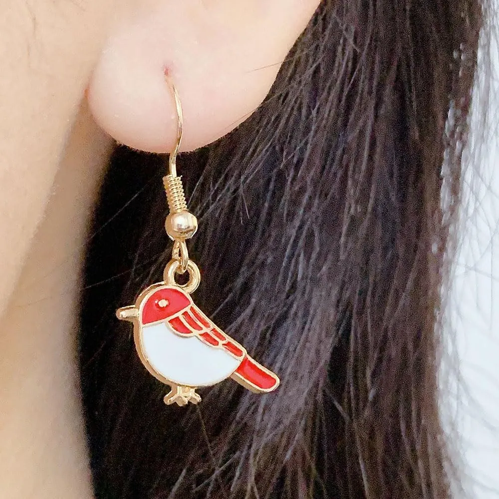 Exquisite Enamel 5 Pair Earhook Women's Pendant Earrings, Ocean, Animal, Cross Set, Suitable for Women Earrings, Birthday Jewelry Gifts