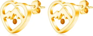 Exquisite Faith Earrings Real Mustard Seed Stud Earring - Women's Triangle Mountain/Four Clover/Heart/Heart Mountain Three Style Stainless Steel Studs Earring Gifts Suitable for Her