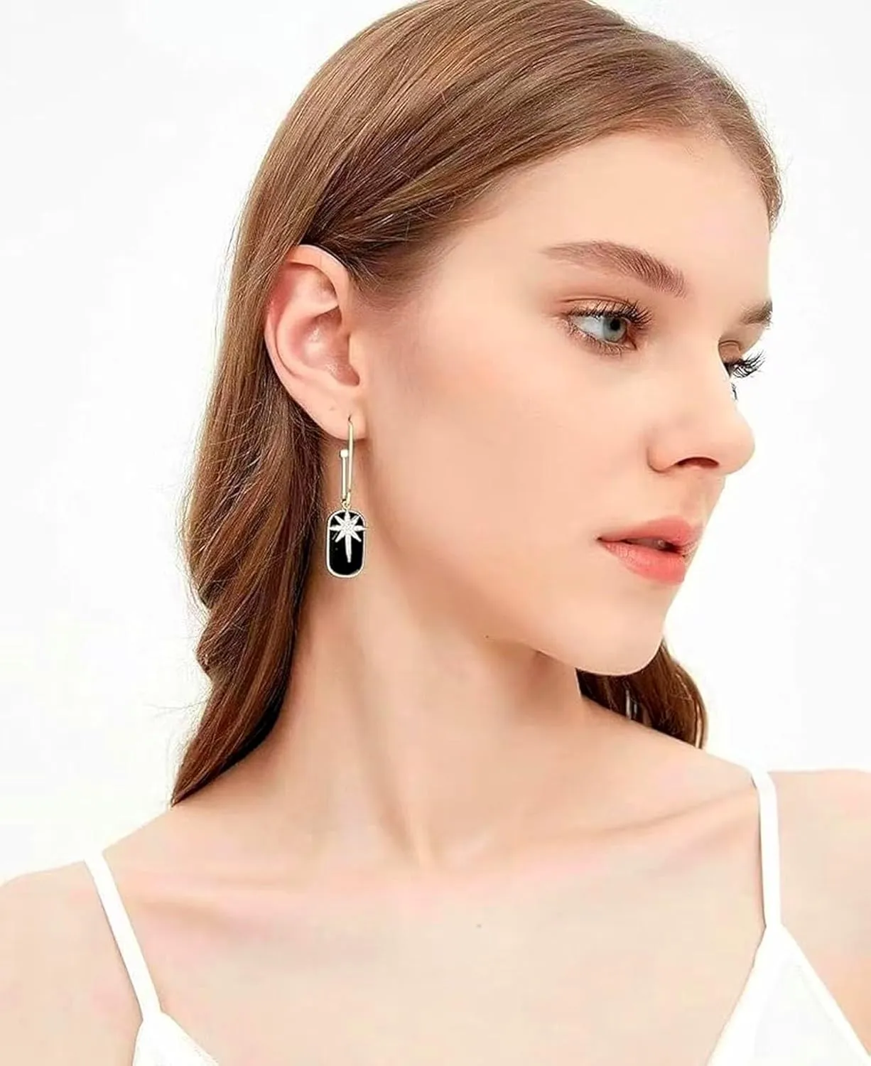Exquisite French Vintage Lightweight Earrings Hypoallergenic Statement Dangle Earrings Fashion Black Gold Earrings For Women