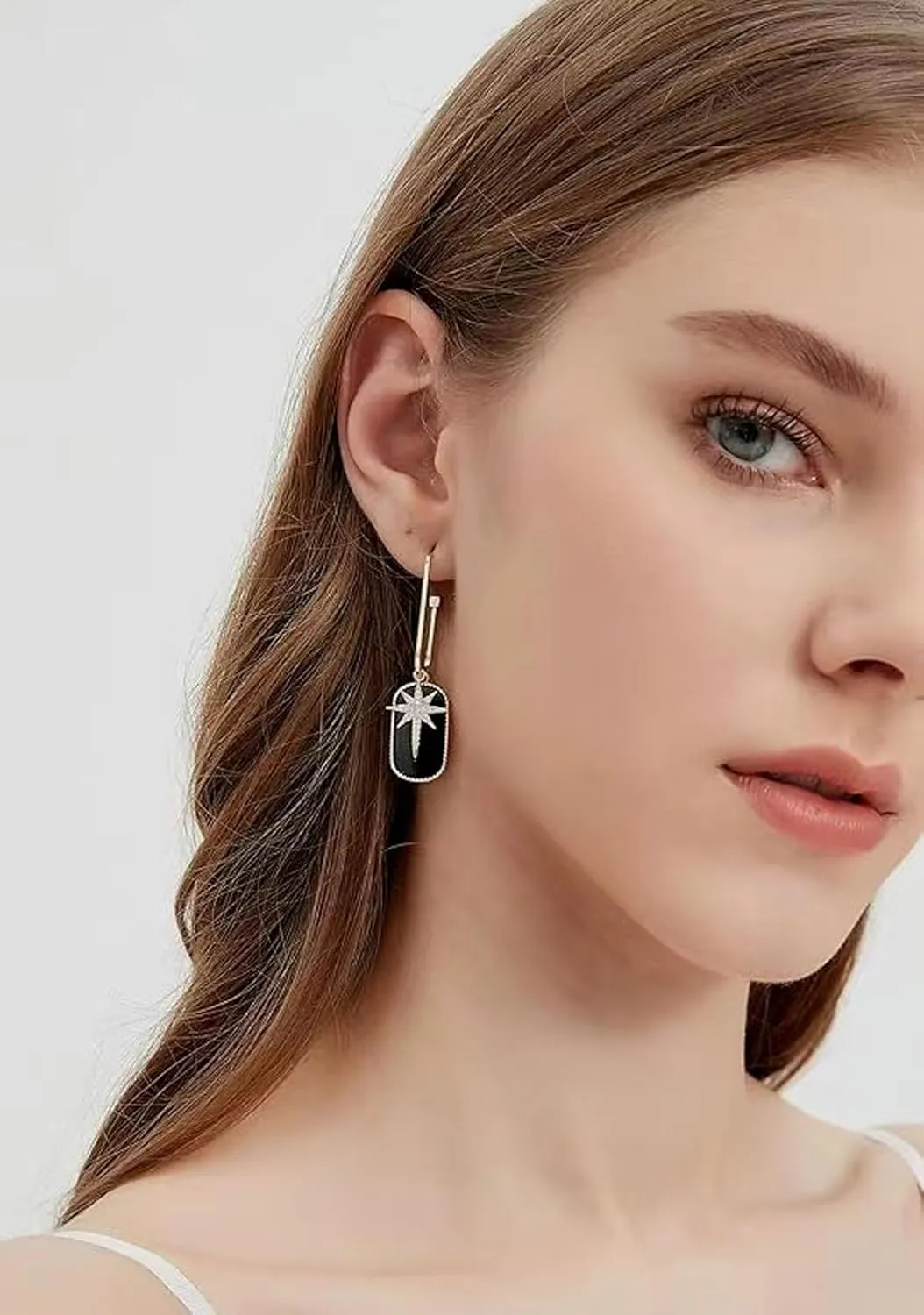 Exquisite French Vintage Lightweight Earrings Hypoallergenic Statement Dangle Earrings Fashion Black Gold Earrings For Women